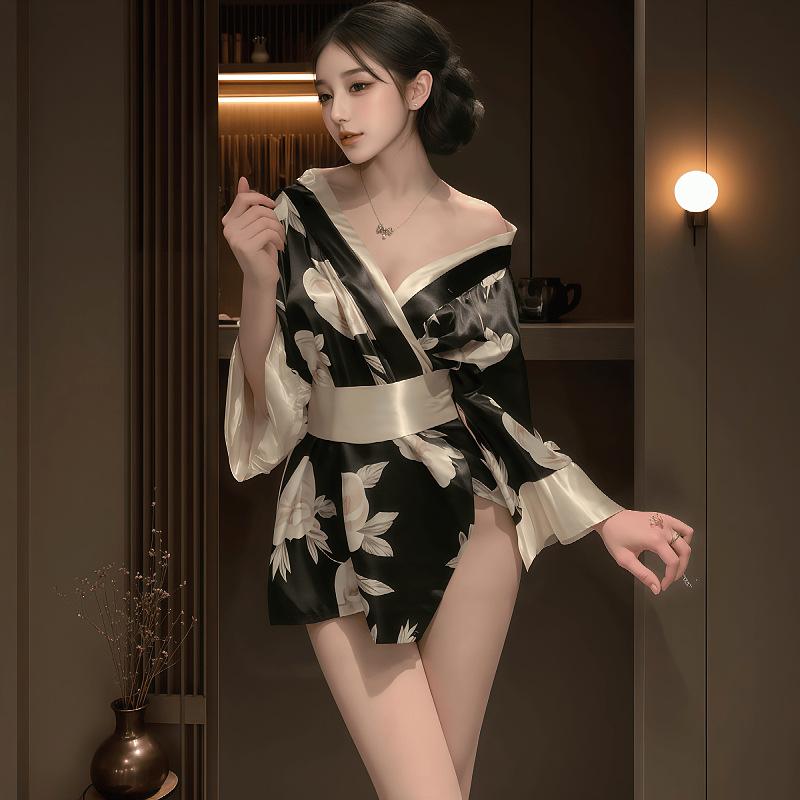 Смешное кимоно сексуальная гейша ойран пижама ночная рубашка ниндзя ципао