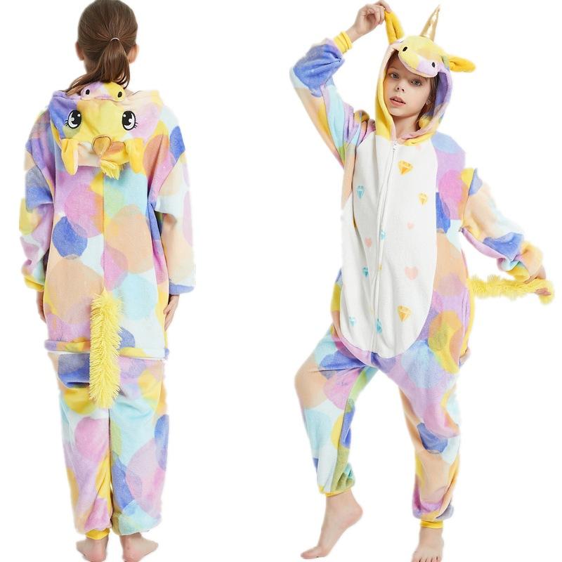 Kigurumi Onesie Kids Unicorn Pajamas For Children Animal Cartoon Sleepers Baby Costume Winter Girls Licorne Jumspuit