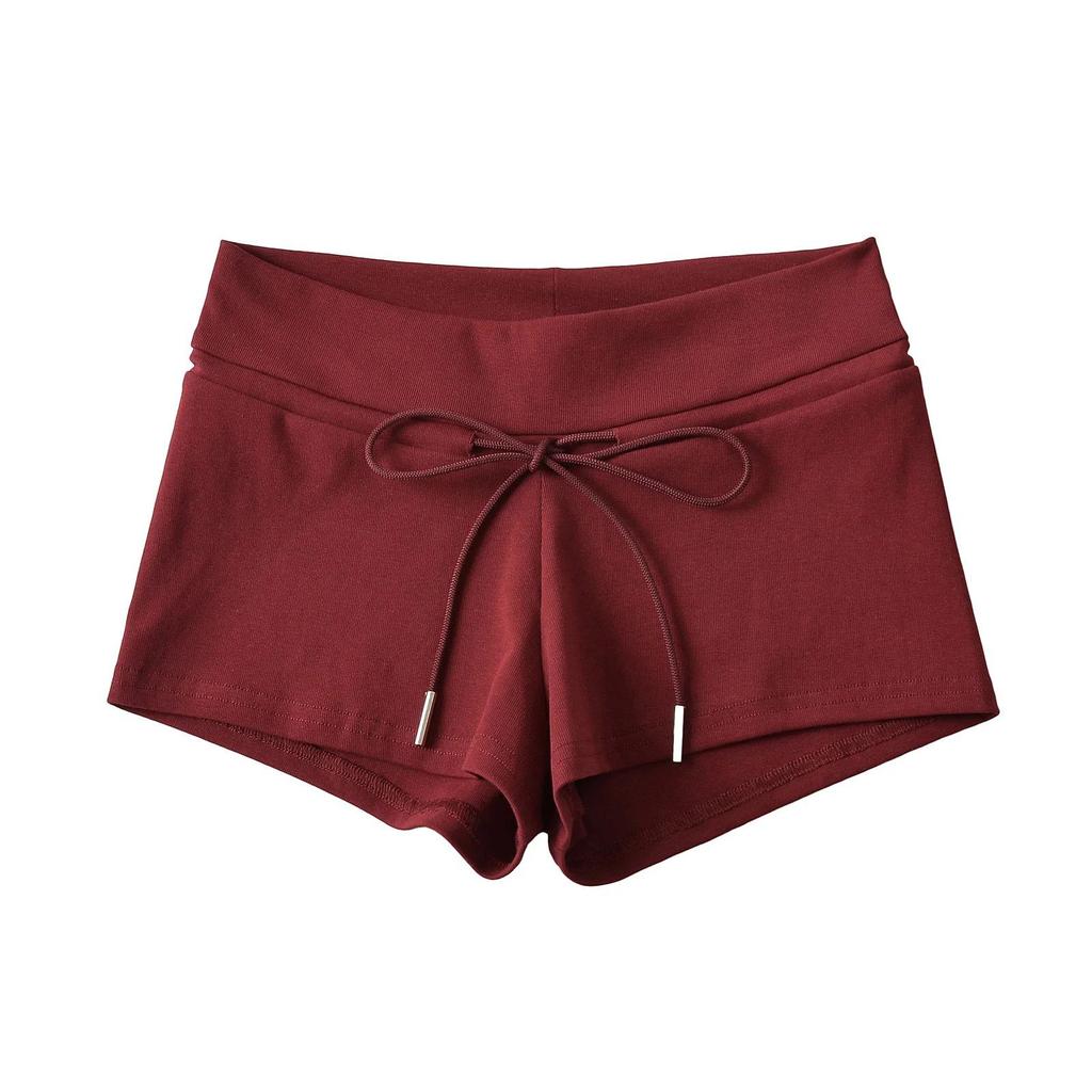 Женские облегающие летние спортивные шорты со шнуровкой и заниженной талией 2024 года