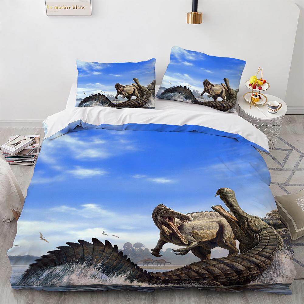 3D Dinosaur Bedding Sets Jurassic World Polyester Duvet Cover Sets Unique Dinosaur Bedding For Kids Adults Full King Twin Size