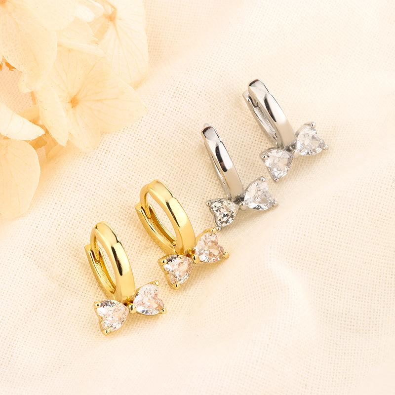 Vintage Bow Stud Earrings Elegant Niche Design Light Luxury Hoops Sophisticated Aesthetic Jewelry For Women