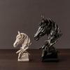 Modern Animal Sculpture Resin Miniatures Figurine Desktop Ornament Horse Head Statue  Living Room