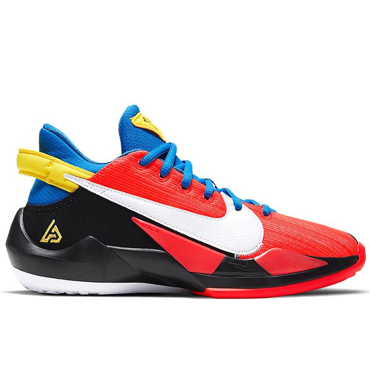 Nike Zoom Freak 2 Grade School 'Bright Crimson' (Unisex) Bright Crimson / White / Opti Yellow / Signal Blue Kids' Running Shoes CN8574 606