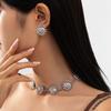 Light Luxury Style Sunflower Splicing Alloy Collarbone Chain Personalised Exaggerated Necklace Set Fashion Commuter Retro Travel Women's Necklace