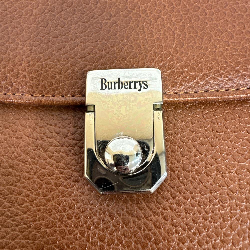 Burberrys 2-way Vintage V leather Shoulder Bag Brown leather Used
