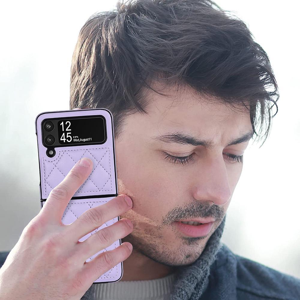 Роскошный кожаный чехол для телефона Samsung Galaxy Z Flip 5, чехол Z Flip 4, чехол Z Flip 3 Galaxy, защитный чехол со складным экраном
