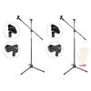 MBK Two-Piece Microphone Stand with Gloves, Boom Microphone Stand, Tripod Stand, Stable, Foldable, Extendable Arm, Straight, 360-Degree Adjustable Hei