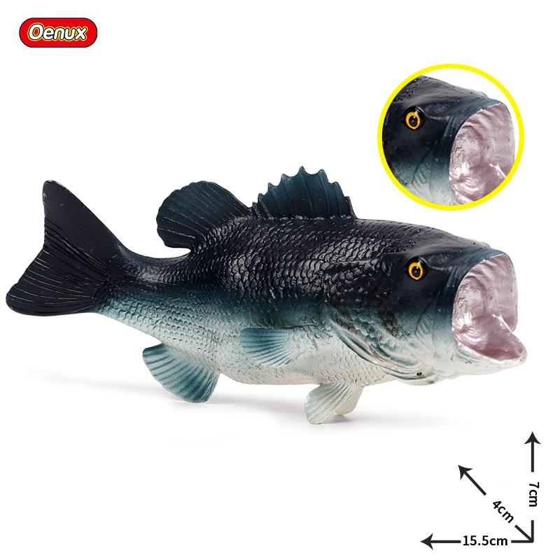 Oenux Модель Морские Животные Фигурки Экшн Океанские Рыбы Парусник Окунь Групер Лосось Фигурки для Аквариума ПВХ Обучающая Детская Игрушка