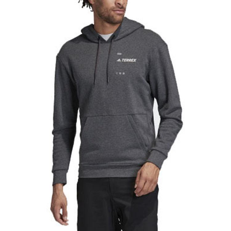 Adidas Пуловер с капюшоном с логотипом Terrex, мужская верхняя одежда, серый FJ5039