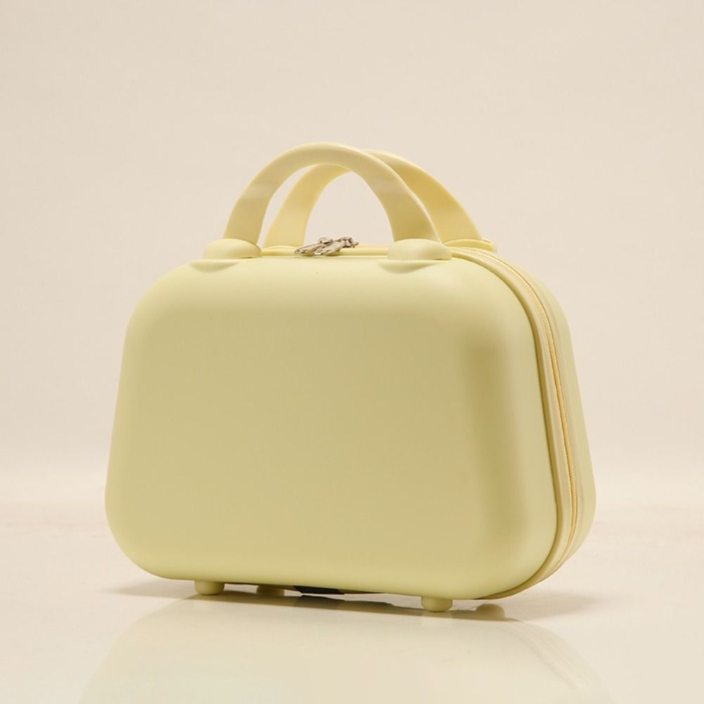 Square Box Solid Color Suitcase Large Capacity Makeup Case Casual 14-inch Cosmetic Cases  Women