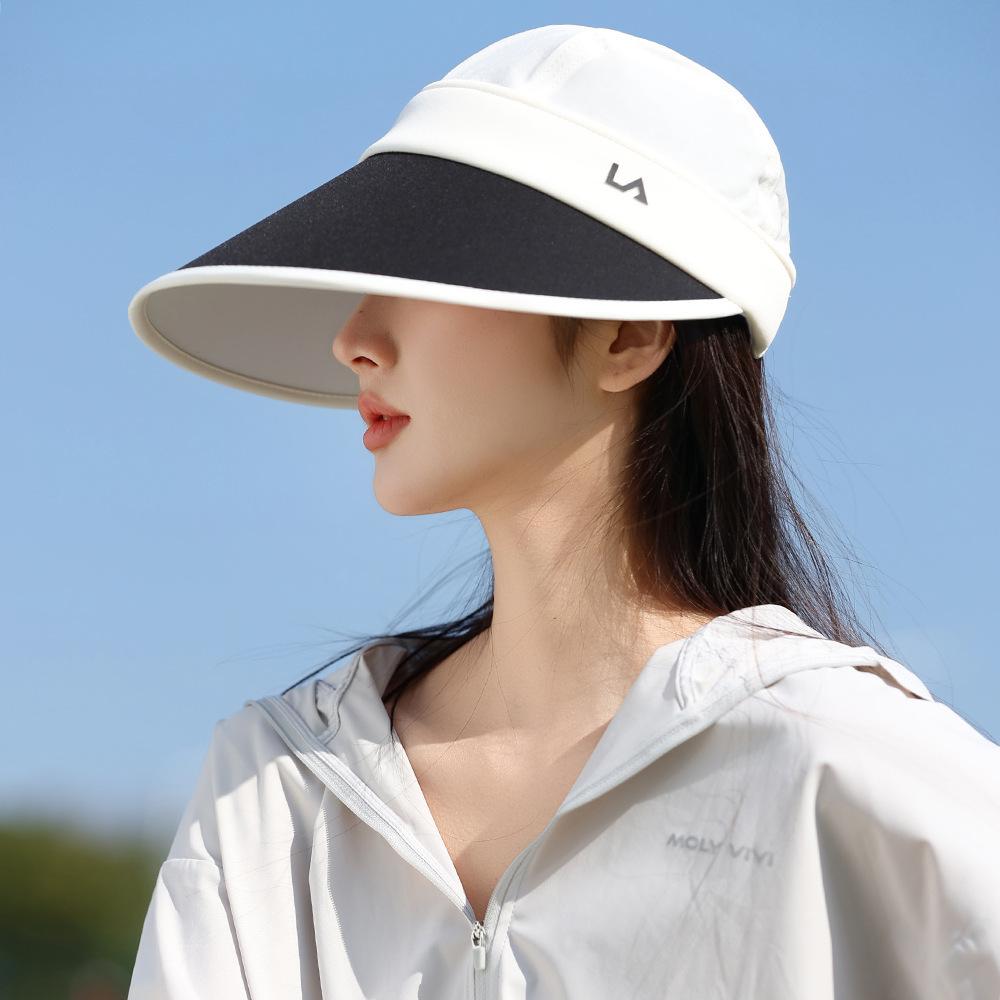 Ice Anti-Ultraviolet Sun Hat Women'S Fashion Sun Hat Outdoor Beach Hat Zipper Dual-Purpose Hat