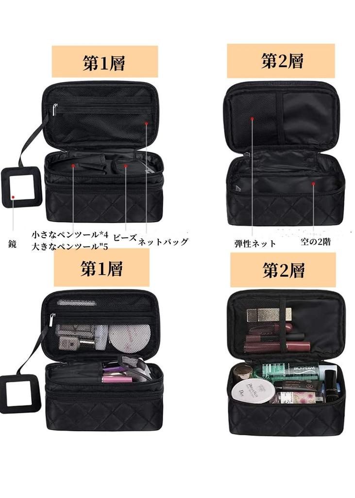 YFFSFDC Multifunctional Cosmetic Large with Dressing Perfect for Travel and Business Trips Pouch, Capacity, Lightweight, Mirror, (Large Size)