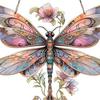 Dragonfly Sun Catcher Acrylic Hanging Ornament Colorful Dragonfly Window Suncatcher with Metal Chains for Home Garden Porch Decor