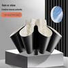 UV Protection Windproof Double Folding Umbrella for Men and Women - Sun and Rain Use, Black Canopy, Extra Large, with Glue Coating