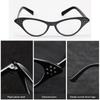 Fashionable Nerd Glasses with Rhinestones for Halloween and Cosplay Accessory Plain Lens Glasses for Various Occasion