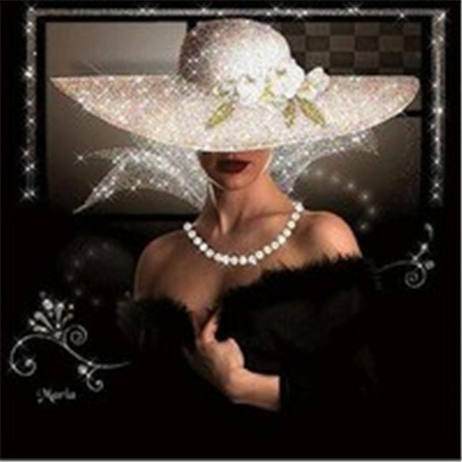 Full Rhinestone 5d 40x40cm Square Figure Diamond Embroidery Paintings Cross Stitch Home Decor
