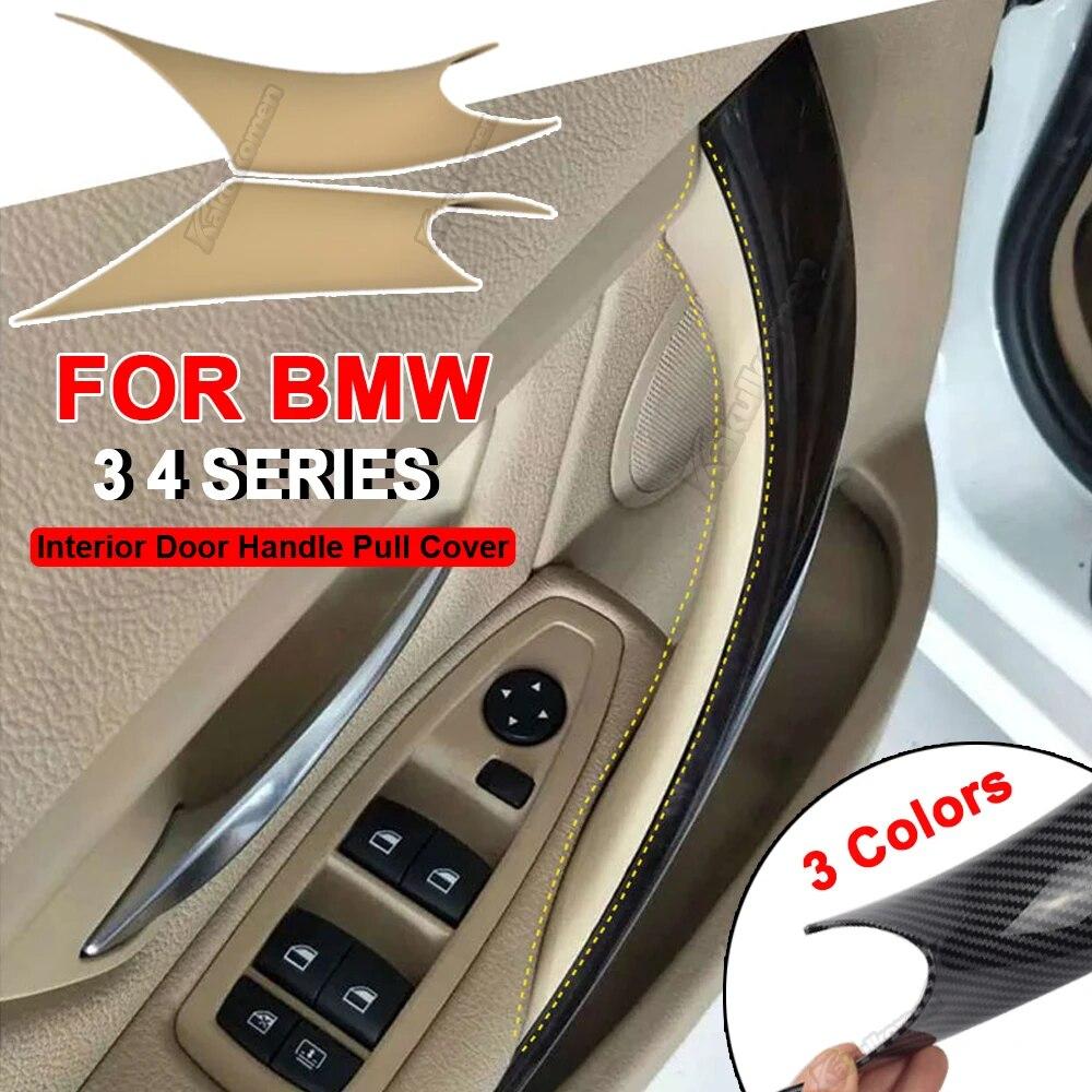2pcs ABS Interior Door Handle Pull Protective Cover For BMW 3 4 Series F30 F35 2012 2013 2014 2015 2016 2017 2018
