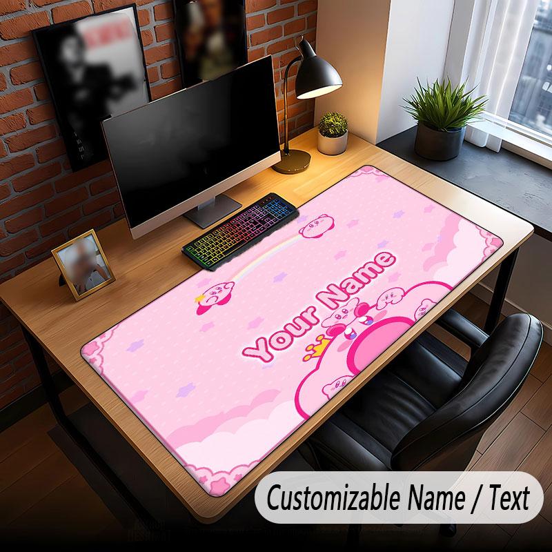 Custom Name Text Big Mouse Pad,Kirby Soft Non Slip Extended Desk Mat For Home Office