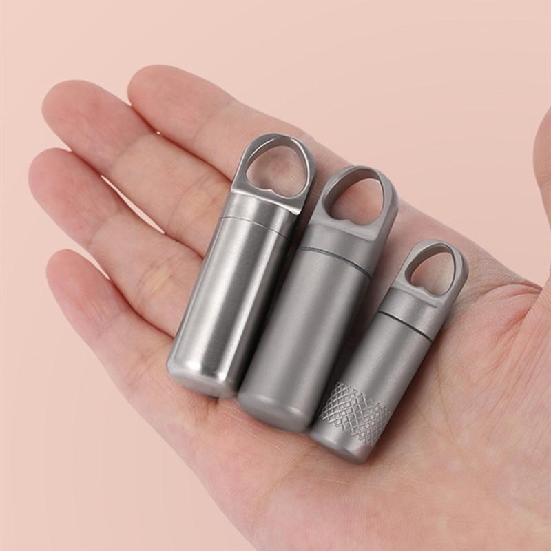 Waterproofs Medicine Box Case Keychains Holder Pills Box Case Titaniums Pills Container Bottles Pills Container
