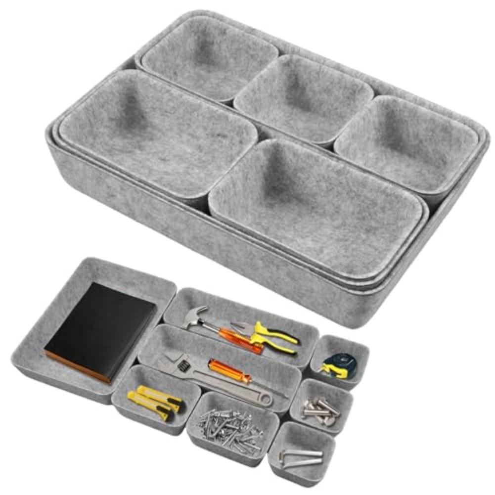 Chic Storage Solution Cosmetics Organizer Felt Storage Box Integrated Design