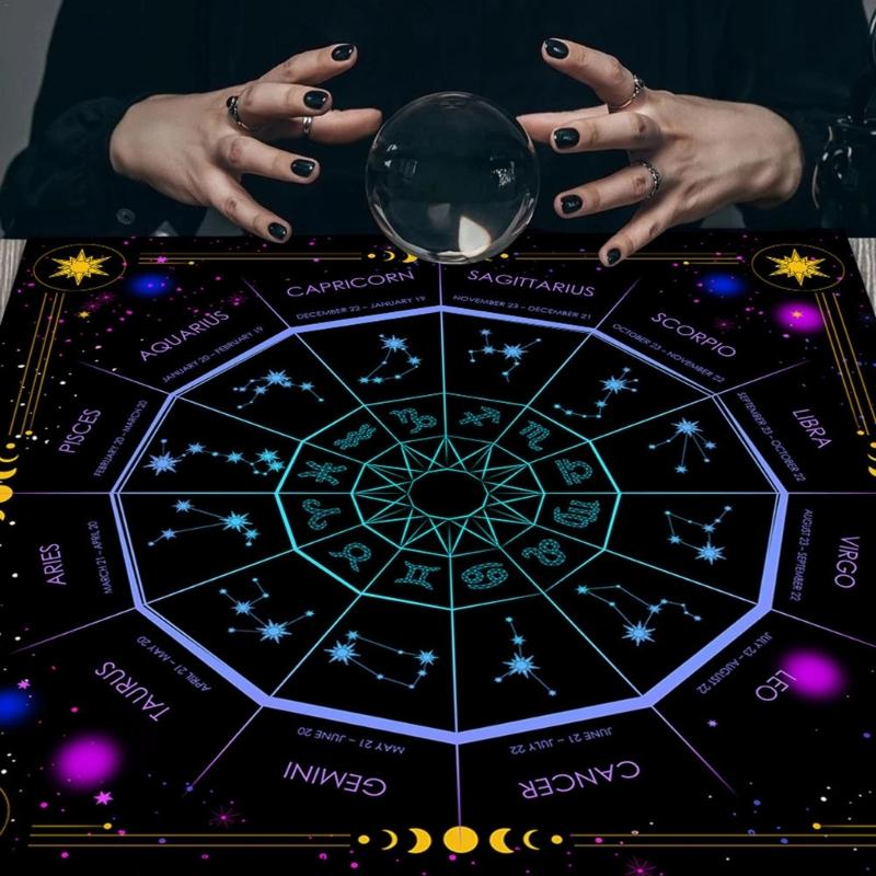 Квадратная скатерть для гадания маятником, коврик для карт Таро, скатерть для алтаря с рунами