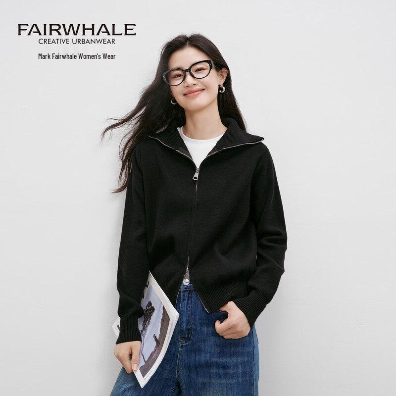 Женский вязаный кардиган Mark Fairwhale с лацканами и двойной молнией