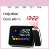 Цифровой светодиодный проекционный будильник с погодой, термометром, функцией повтора и подсветкой