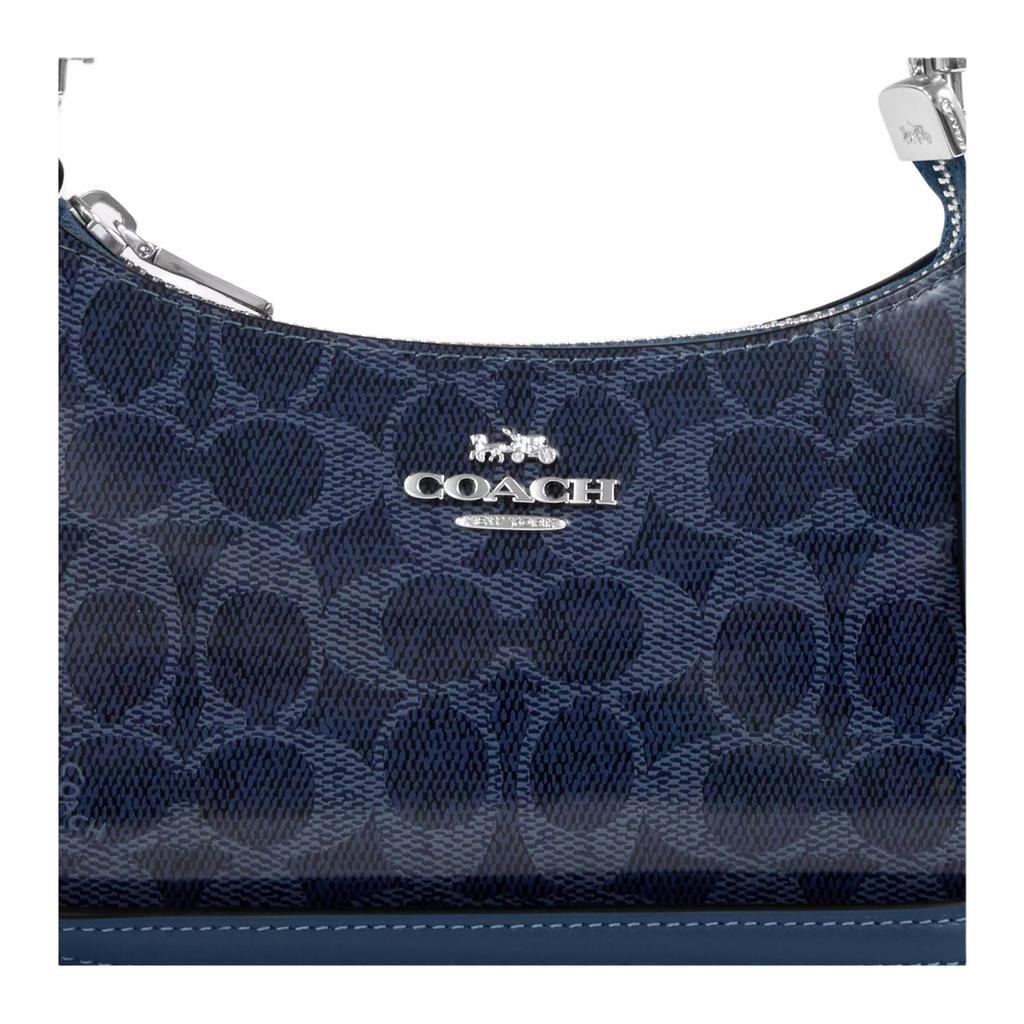 Coach 19 Кожаная сумка через плечо с фирменным логотипом Маленькая женская сумка через плечо Синяя CAJ93-SVD9