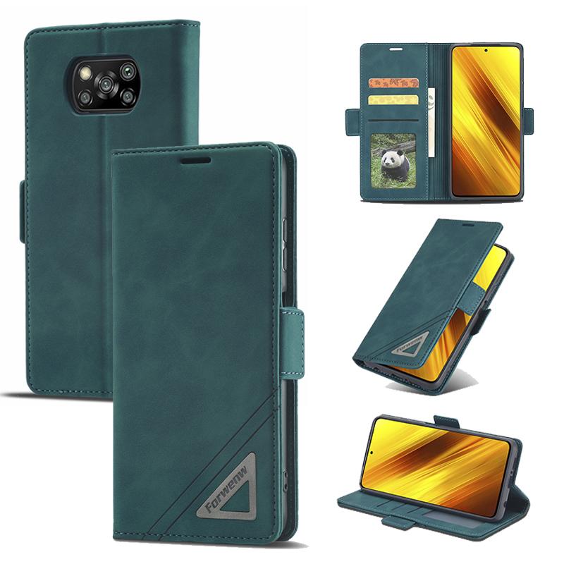 Магнитный кожаный чехол-книжка с подставкой и кошельком для Xiaomi Redmi Note 12 Pro 11 11s 10 10s 12C 10C Poco X5 X3 X4 Poco M4 M3 Pro