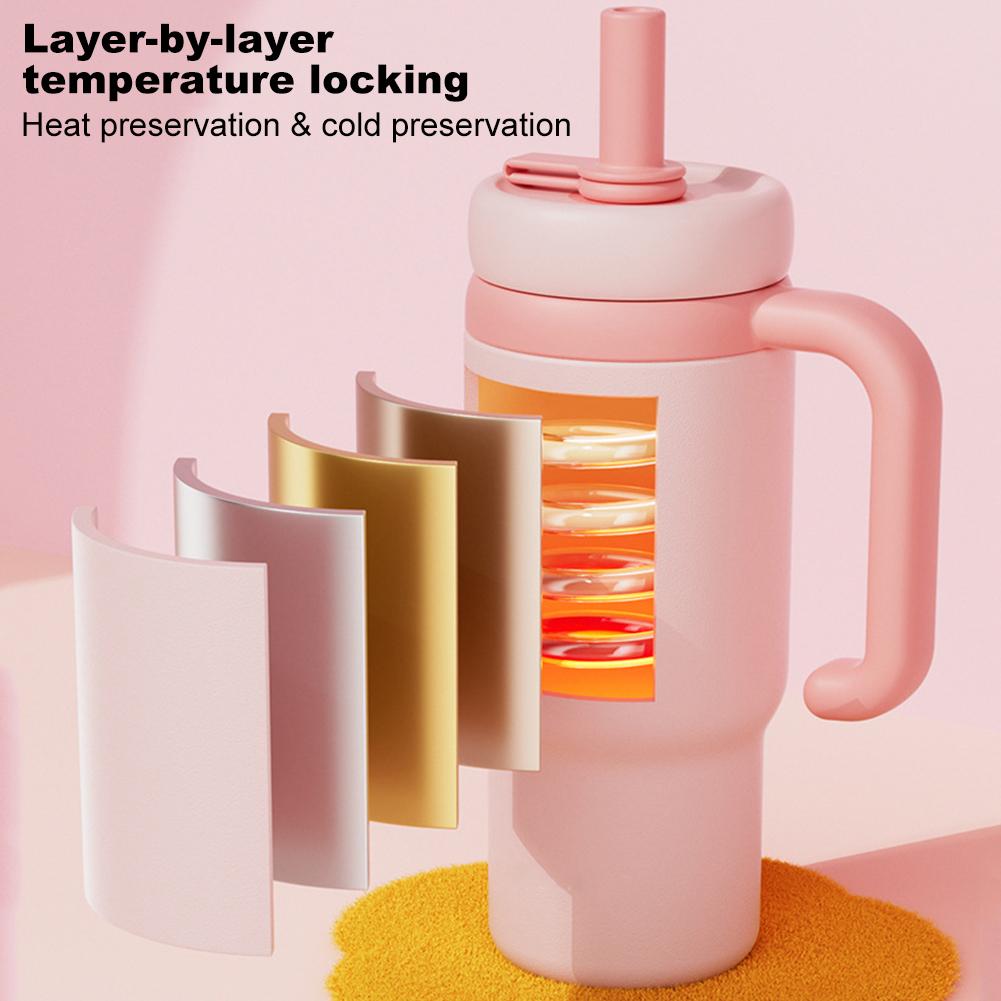 24 унции Стакан-фонтан из нержавеющей стали с ручкой, стакан для питья, герметичный стакан для воды с китом, брызгающий водой, соломкой