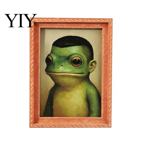 Frog Refrigerator Magnet Abstract Magnet, Framed Hairstyle Fridge Cartoon Home Kitchen Office Decoration Party Favors Decor