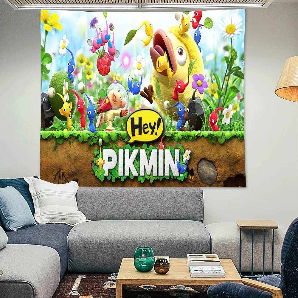 Pikmin 4 Funny Tapestry Decoration Bedroom Dormitory Background Cloth Holiday Home Party Living Room Club Cloth
