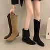 Women High Boots Heeled Shoes Elegant 2025 Winter Goth Knee High Chelsea Gladiator Boots Woman Chunky Pumps Botas Mujer