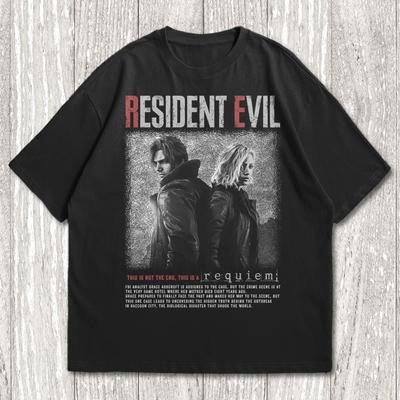 Resident Evil Requiem Леон Кеннеди Футболка Хоррор Видеоигра Фильм Футболка Унисекс Футболка