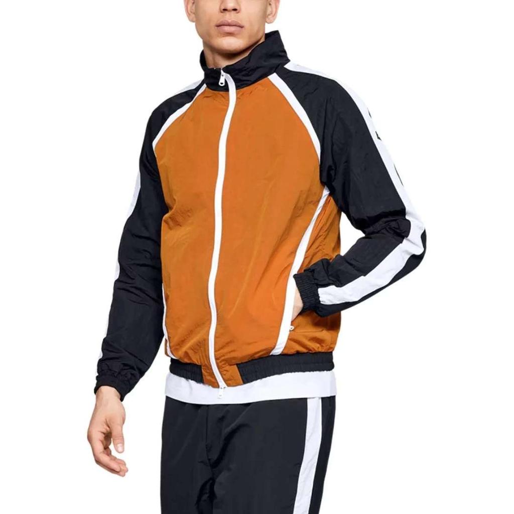 Under Armour Stand Collar Zipper Color Block Raglan Long Sleeve Jacket Men Jackets 1346501-802