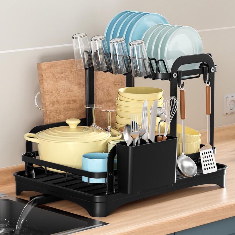 Kitchen Dish Drying and Storage Rack