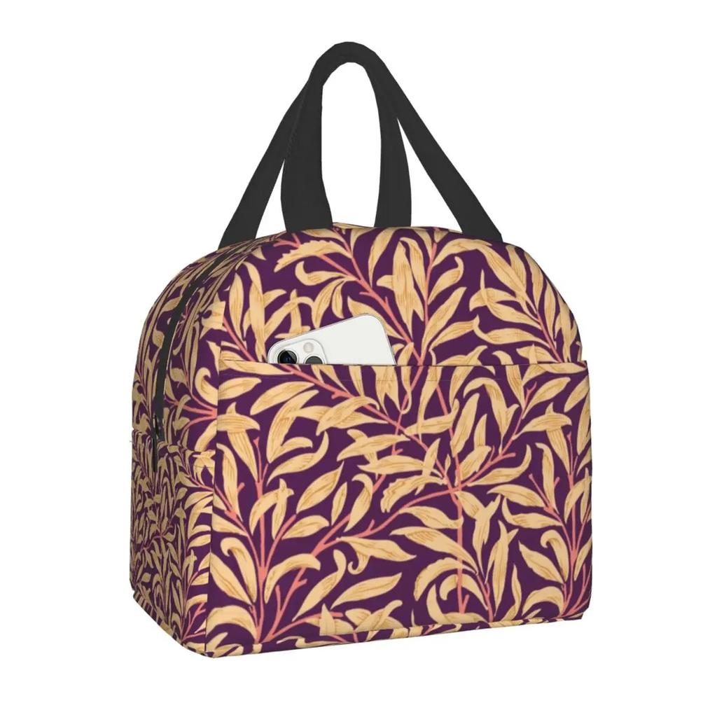 William Morris Цветочный текстильный принт термоизолированная сумка для ланча женская портативная коробка для ланча для детей школьные многофункциональные сумки для еды