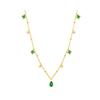 Exquisite Green Girls Copper Clavicle Chain Zircon Necklace Choker Fashion Jewelry