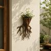 Rustic Style Hanging Flower Pot Tree Root Shape Potted Plant Holder Plant Container  Living Room