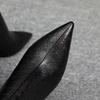 European and American Fashion Temperament Real Soft Leather Bare Boots Pointed High Heel Commuter Short Single Boots Velvet Stiletto Short Boots Women