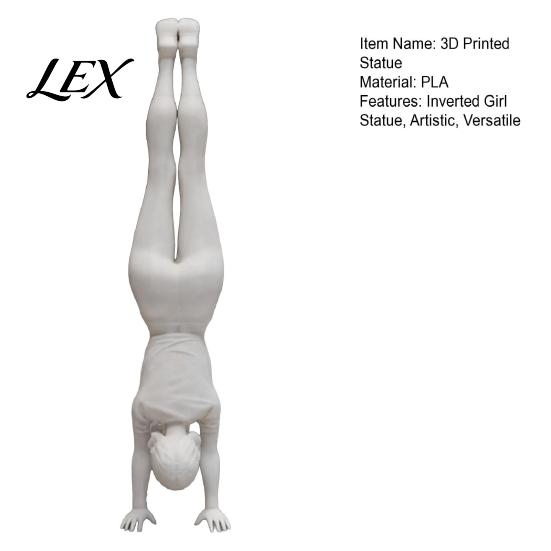 Modern Home Decor Inverted Girl Figurine, 3D Printed Athlete Statue, White Muscle Line Sculpture Sporty for Table Shelf Decorative Statue