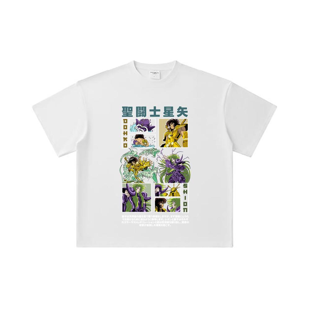 260 GSM Double Yarn 32 Count 100% Cotton Saint Seiya V5 Dohko Shion Print Unisex Heavy Cotton T Shirt… More