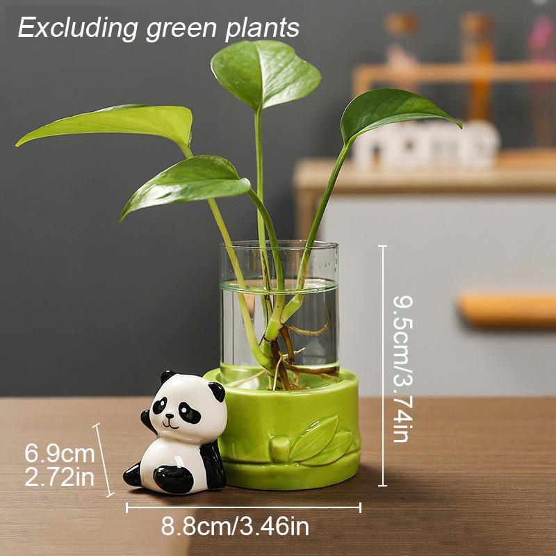Керамика Цветочные композиции Украшения Стеклянное искусство DIY Цветочные сосуды Креативная панда Гидропонная ваза Милые украшения для дома