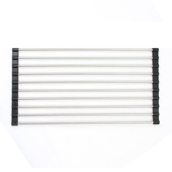 Yousheng Foldable Roll Up Dish Drying Rack Stainless Steel Sink Roller Organizer Practical Kitchen Gadget for Fruits Vegetables Cutlery