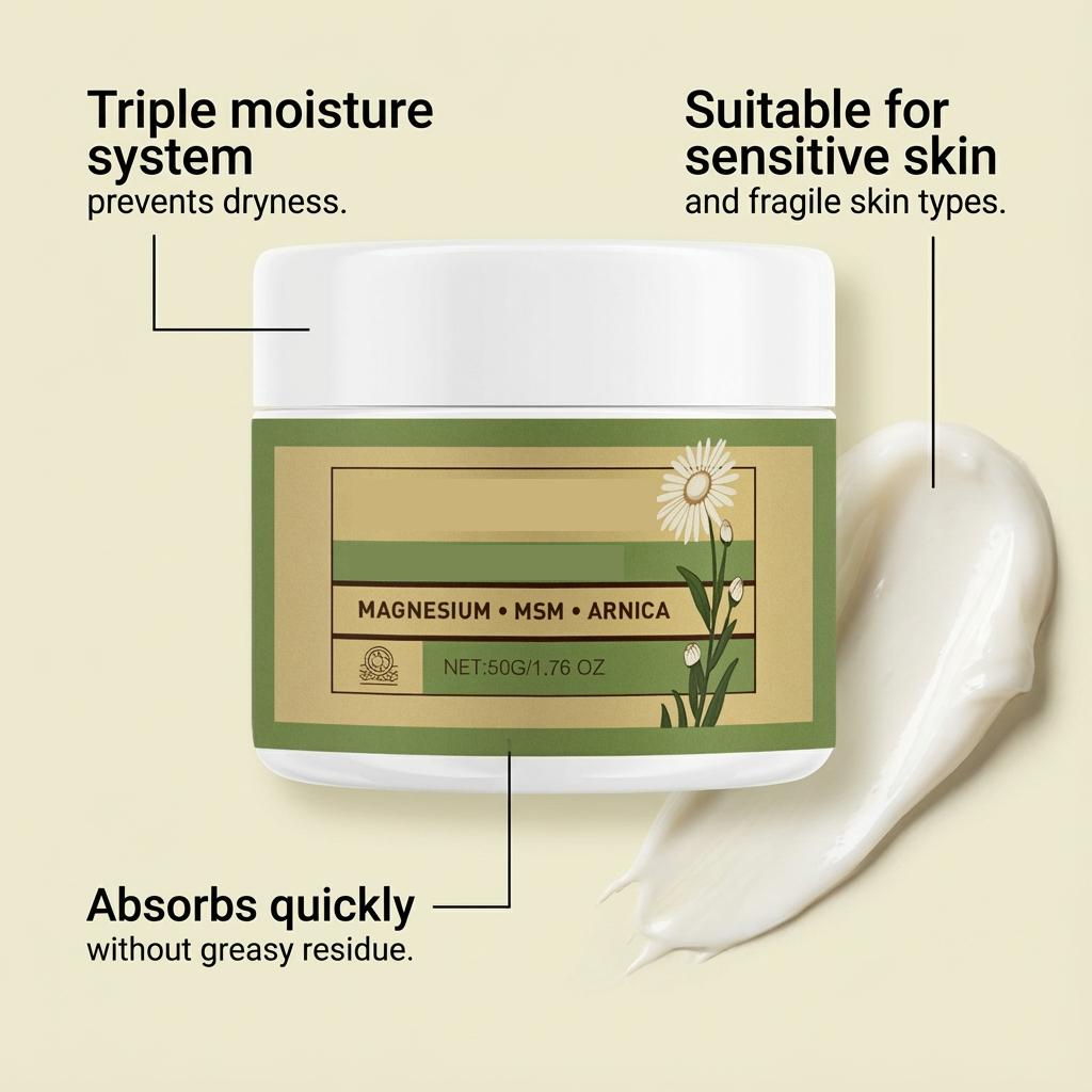 Plant essence body care cream has a soft and smooth texture and is easy to apply. Daily full body massage soothes the skin 50g