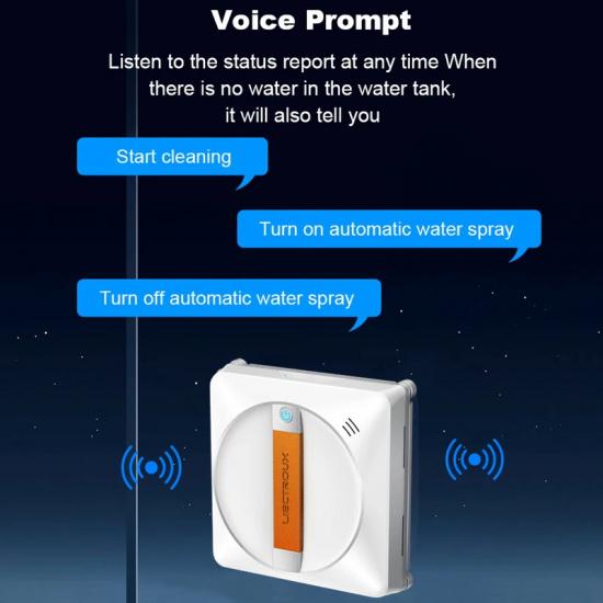 Liectroux YW710 Robot Window Cleaner Laser Sensor,Double Water Spray,Strong Vacuum,Home Wall Glass Cleaning Robot,App Control