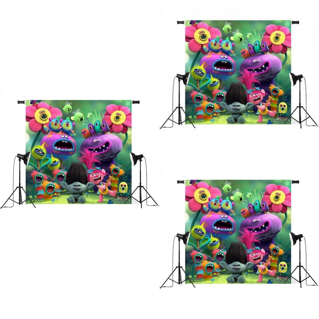 Trolls World Tour Themed Photo Backdrop For Kids Photography Studio Decoration Creative Prop