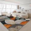 Golden Diamond Velvet Dot Plush Geometric Area Mat - Non-Slip Green/Orange/Gray Modern Leaf Design for Living Room & Bedroom