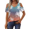 Женская футболка, элегантная повседневная рубашка с принтом, короткий рукав, летний топ свободного кроя
