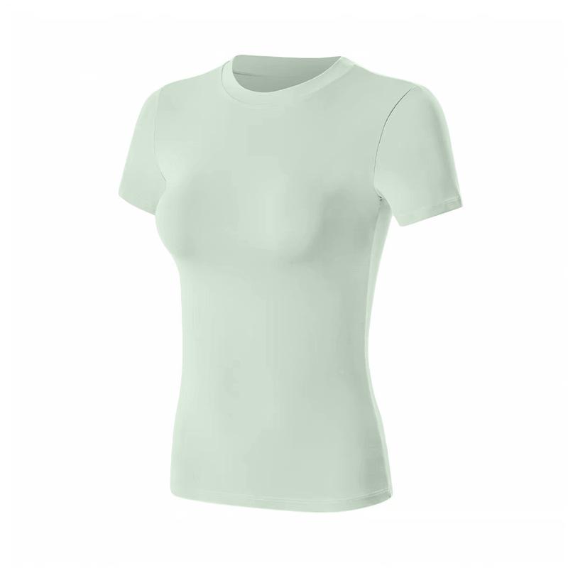 High elastic and breathable short-sleeved women's quick-drying, thin and skin-friendly sports tops Pilates running fitness clothes